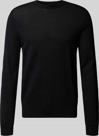 Antony Morato Slim Fit Pullover aus Viskose-Mix mit Strukturmuster in Black, Größe XXL