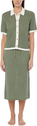 Onia Linen Knit Button Up