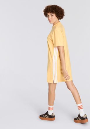 adidas Shirtkleid ADIDAS SPORTSWEAR ESSENTIALS 3-STREIFEN, Damen, Gr. XXL, N-Gr, semi ice tangerine, wei&szlig;, Obermaterial: 93% Baumwolle, 7% Elasthan, Kleider 