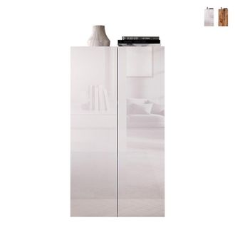Lux Armario Multiusos Para Sal&oacute;n U Oficina 2 Puertas 2 Estantes 63x35x114cm Liara - Blanco