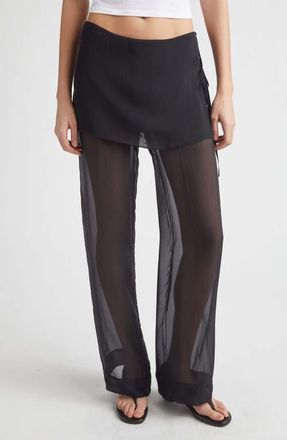 Paloma Wool Archive Layered Silk Trousers in Black at Nordstrom, Size 10 Us