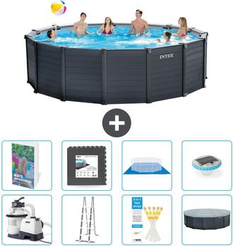 Intex Piscina Graphite Panel Redonda - 478x124 Cm - 9-piezas S608