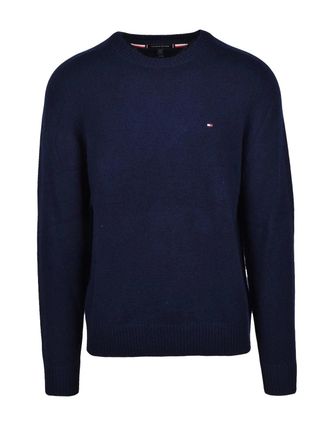 Tommy Hilfiger Blue Crewneck Cotton Pullover