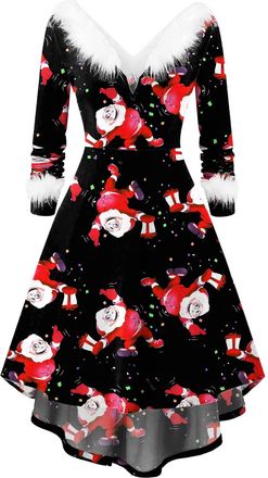 Generic Elf Fancy Dress Women, White Dress Plus Size Xmas Dresses for Women UK Plus Size for UK Casual Maxi Dresses Ladies Christmas Fancy Costumes Long Sleev