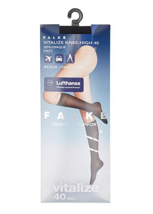Falke Vitalize 40 Denier Knee-high Socks - Dark Blue - 3538 (IT35 - 38 / UK2 - 5)