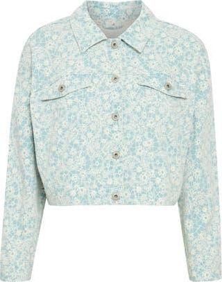 Ichi Calies Crop Trucker Jacket in Nile Blue at Nordstrom Rack, Size X-Small