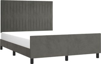 vidaXL Vidaxl - Estructura De Cama Sin Colch&oacute;n Terciopelo Gris Oscuro 140x190cm