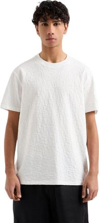 A|X Armani Exchange Heren Textured Crew Neck Regular T-shirt (Gebroken wit)