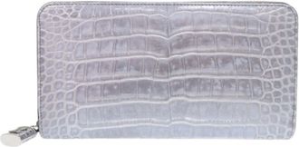 Louis Vuitton Silver Leather Long Wallet (Bi-Fold) (Pre-Owned)