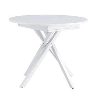 Pondecor Interiorismo Mesa redonda VANCOUVER sobre MDF blanco y patas metal blanco