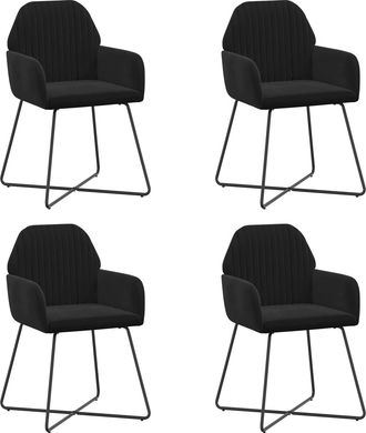 vidaXL Sillas De Comedor 4 Uds. Terciopelo Negro 55 X 50 X 84 Cm Vidaxl