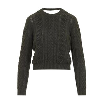 Jil Sander Maglione corto a trecce Thyme - - Knitwear - Donna - Verde - M
