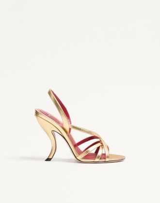 Valentino Garavani Sandalo Fetishique In Nappa Laminata 105Mm Donna ANTIQUE BRASS 36.5