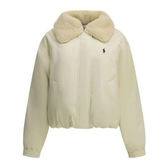 Polo Ralph Lauren Logo Boxy Fit Donsjack - Dames - Jassen - Beige - Maat: L