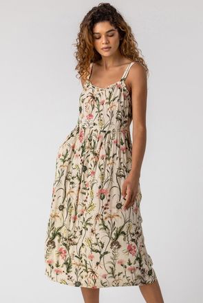 Roman Floral Print Button Down Sun Dress