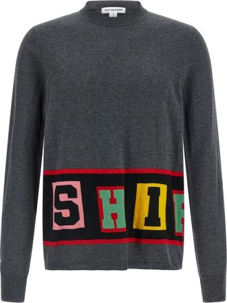 Comme Des Garçons Grey Intarsia sweater