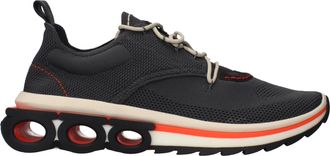 Ferragamo Sneakers Nima Knit Herrens Stoff Grau/Aubergine