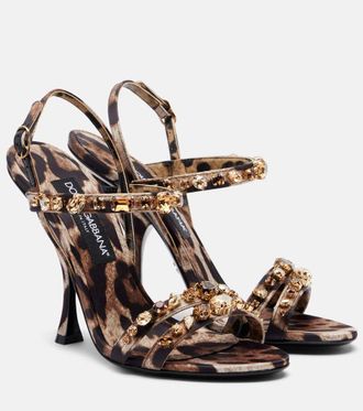 Dolce & Gabbana Keira 2.0 105 leopard-print satin sandals