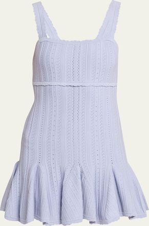 LoveShackFancy Tabatha Pointelle Knit Mini Dress