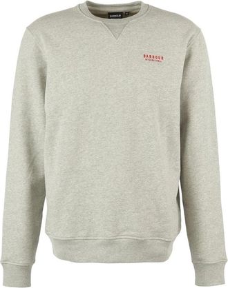 Barbour Charlton Crew Neck Sweatshirt - Heren - Sweatshirts - Grijs - L - Katoen - Hoodies & sweatvesten