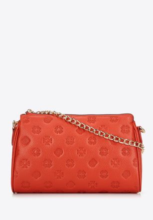 Wittchen dames crossbodytas, oranje reli&euml;fleer, natuurlijk leer