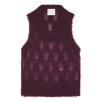 Forte_Forte Waistcoats, female, Red, M, Bordeaux Lace Vest