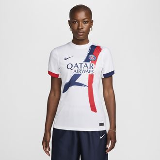 Nike Paris Saint-Germain 2024/25 Stadium Away Nike Womens Dri-FIT Soccer Replica Jersey in White | FN8972-101