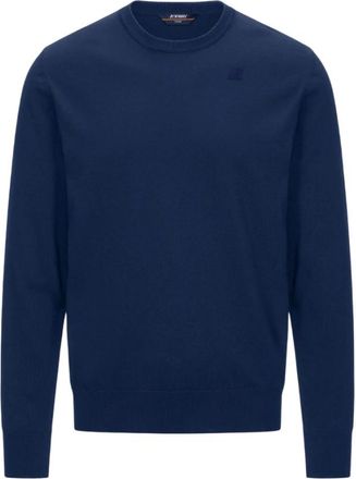 K-Way Blauw Crew Neck Katoenen Shirt - Heren - Ronde hals truien - Blauw - 3XL - Katoen - Truien & Vesten