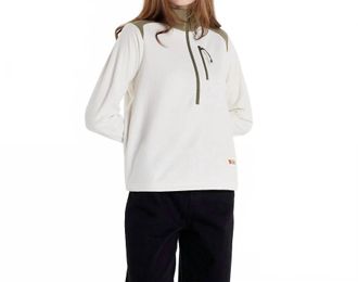 Fj&auml;llr&auml;ven Vardag Lite Fleece Pullover In Chalk White-Light Olive