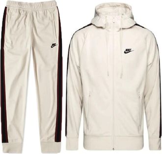 Nike Mens Cream Poly Hooded Tracksuit - Size X-Large