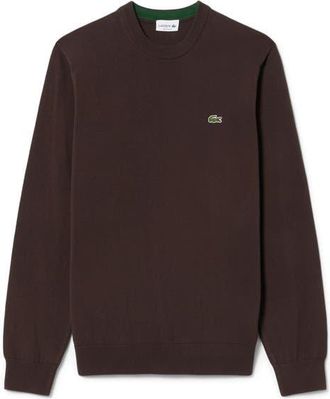 Lacoste Solid Cotton Jersey Crewneck Sweater in Buffalo at Nordstrom, Size 4