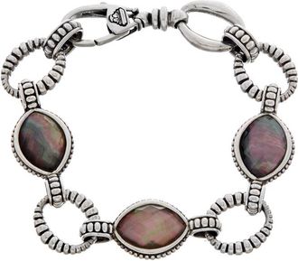 Lagos Lagos Venus Silver & Black Mother-Of-Pearl Link Bracelet