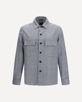 Ermenegildo Zegna Crossover Shirt Jacket in linen wool and silk Male L