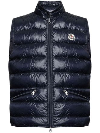 Moncler Gilet Gui imbottito con applicazione - Blu