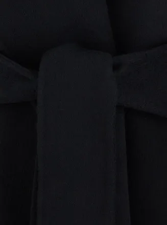 Toteme Hooded Belted Wool Coat - Black