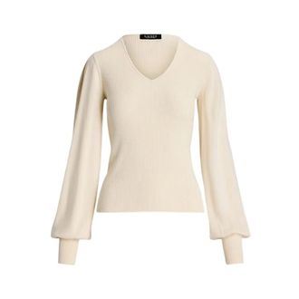 Ralph Lauren Su&eacute;ter Vesta con cuello en V - Knitwear - Mujer - Beige - S