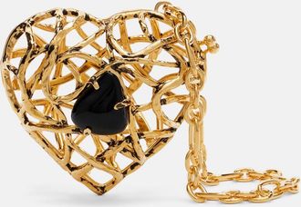 Saint Laurent Heart embellished clutch