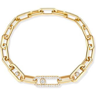 Messika Move Link Diamond Bracelet in Yellow Gold at Nordstrom, Size Medium
