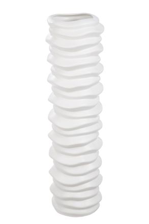 Schubiger M&ouml;bel Vase Rillo Keramik Weiss H: 78 cm
