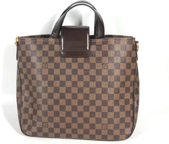 Louis Vuitton Damier Brown Ebene Damier Canvas Handbag Tote Bag (Pre-Owned)