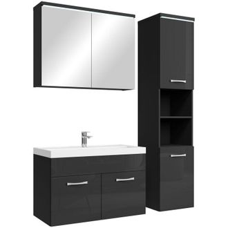 Badplaats Badplaats Conjunto De Muebles De Ba&ntilde;o Paso 80 X 40 Cm - Negro Al