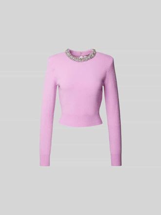 Self Portrait Pullover mit Woll-Anteil in Pink, Gr&ouml;&szlig;e L