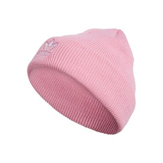 adidas Originals Womens Trefoil Beanie, Bliss Pink/White, One Size