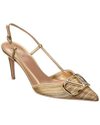 Valentino Vlogo Signature 80 Leather Slingback Pump