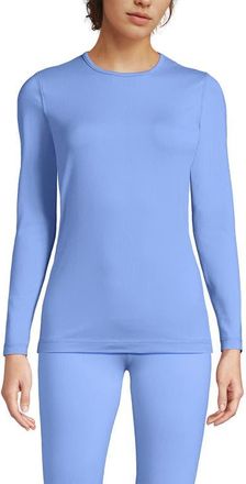 Lands End Baselayer Cozy Thermaskin Crewneck Top in Clear Blue Sky at Nordstrom, Size 1 X