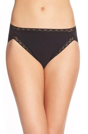 Natori Bliss Cotton French Cut Briefs in Black at Nordstrom, Size X-Large