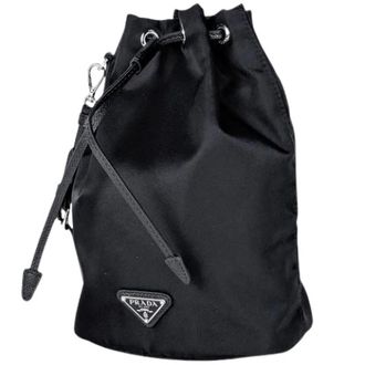 Prada Pre-owned Bucket Bags, female, Black, Size: ONE SIZE Pre-owned Vintage Pouch