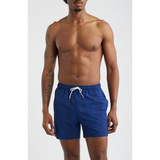 MAVRANS Navy Tonal Cabana Swim Trunks at Nordstrom, Size Xx-Large