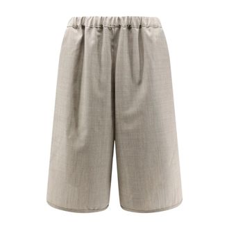 Frankie Shop Nelis Suiting Bermuda Shorts - Dames - Korte Broeken - Beige - L - Wol - Korte Broeken