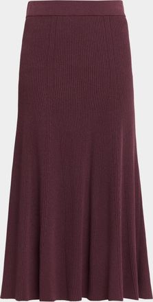 Misook Rib Knit A-Line Midi Skirt